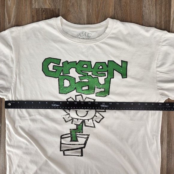 Green Day Kerplunk SM/MD Cream Graphic Print Flower Punk Rock Band Tee Oversized - Picture 4 of 11